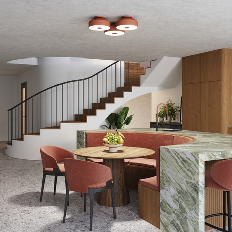 Lámpara de techo OMIQ rojo ocre