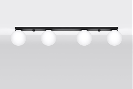 Plafond YOLI 4 negro + 4x bombilla LED G9 3000K Cálido 4,5W 450lm