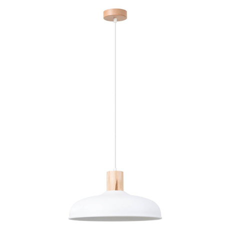 Lámpara colgante INDY blanca + 1x bombilla LED E27 3000K Cálida 7,5W 620lm