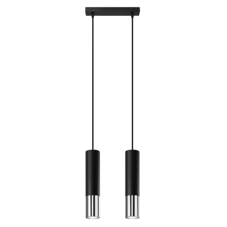 Lámpara colgante LOOPEZ 2 negro/cromo
