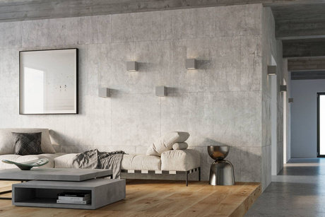 Aplique LEO hormigón + 1x bombilla LED E27 4000K Fría 7,5W 650lm