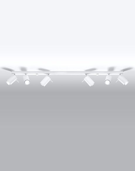 Plafond RING 6L blanco + 6x Bombilla LED GU-10 3000K Cálida 7W 620lm