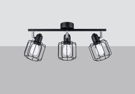 BELUCI 3 plafond negro + 3x bombilla LED E14 3000K Warm 7.5W 620lm