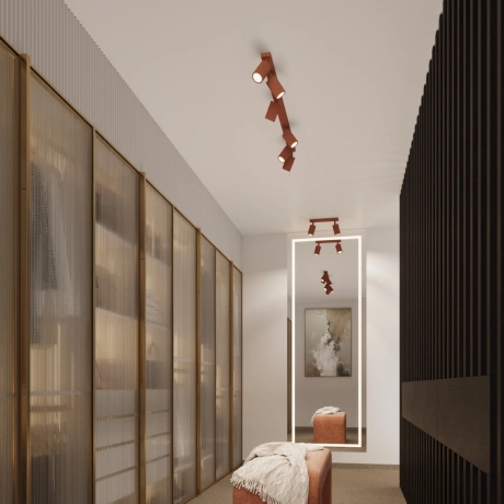 Lámpara de techo KARBON 10 rojo ocre