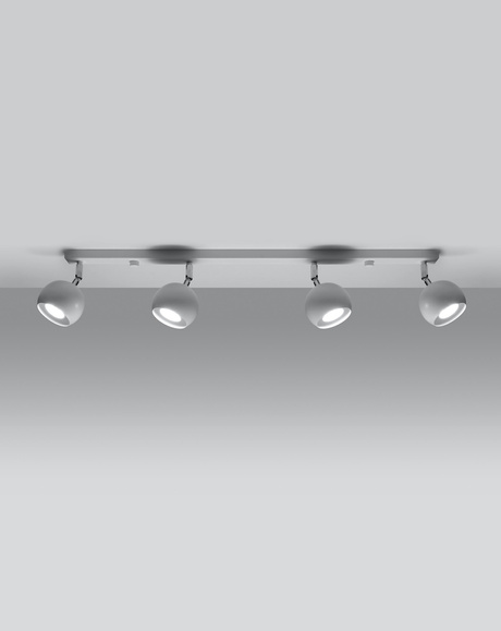 Plafond OCULARE 4L blanco + 4x Bombilla LED GU-10 3000K Cálida 7W 620lm