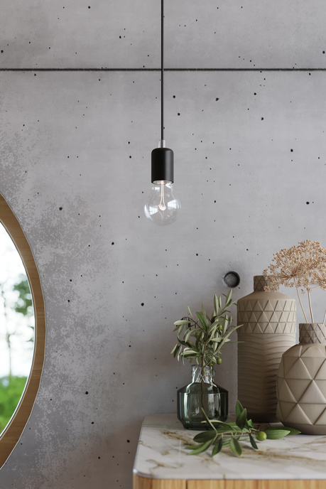 Aplique EDISON negro +1x bombilla LED E27 3000K Cálida 7,5W 620lm