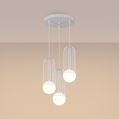 BRINA Lámpara colgante 3P blanca + 3x bombilla LED G9 3000K Cálida 4,5W 450lm