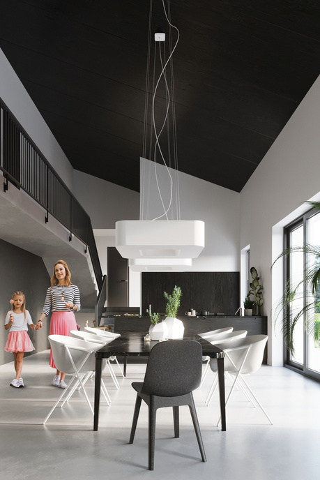 URANO 60 lámpara de araña blanco + 8x bombilla LED E27 4000K Fría 7,5W 650lm