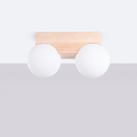 Lámpara de techo BULBO 2 madera natural