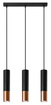 LOOPEZ Lámpara colgante 3L negro/cobre + 3 bombillas LED GU-10 3000K Warm 7W 620lm