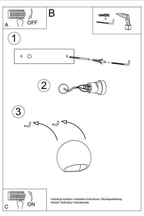 Aplique de cerámica GLOBE blanco + 1x bombilla LED E27 3000K Cálida 7,5W 620lm