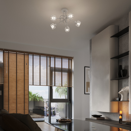 BELUCI 3 plafond blanco + 3x bombilla LED E14 4000K Fría 7,5W 680lm