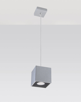 Lámpara colgante QUAD 1 gris + 1x bombilla LED GU-10 4000K Fría 7W 630lm