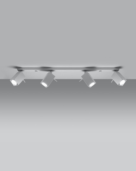 Plafond MERIDA 4L blanco + 4x Bombilla LED GU-10 3000K Cálida 7W 620lm