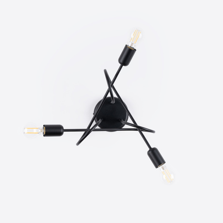 SUPEŁ 3 lámpara de araña negra = 3X E27 bombilla LED 3000K 7W 760lm