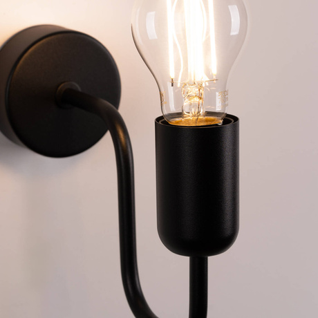 Aplique VECTOR negro + 1X bombilla LED E27 3000K 7W 760lm