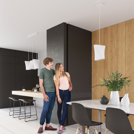 Lámpara de araña BLUM 1 blanco +1x bombilla LED E27 4000K Fría 7,5W 650lm