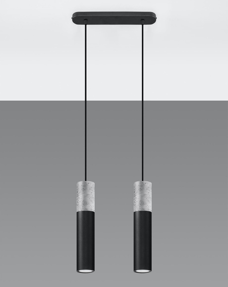 Lámpara colgante BORGIO 2 negra + 2x bombilla LED GU-10 4000K Fría 7W 630lm