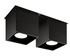 Plafond QUAD 2 negro + 2x bombilla LED GU-10 4000K Fría 7W 630lm