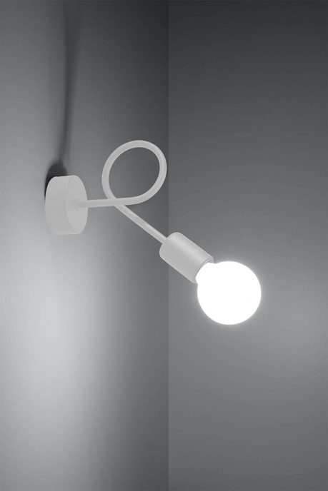 Aplique SUPEŁ blanco + 1X bombilla LED E27 3000K 7W 760lm