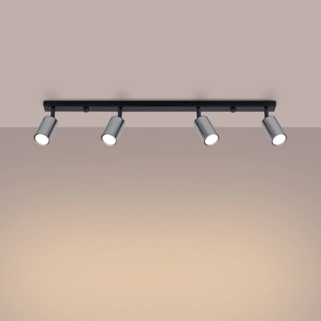 Lámpara de techo WINX 4L negro/cromo