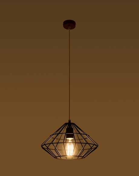 UMBERTO lámpara colgante negro + 1x bombilla LED E27 3000K cálido 7.5W 620lm