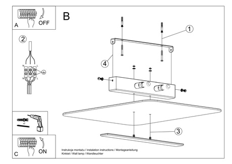Plafond AZALIA + 4x Bombilla LED G9 3000K Cálida 4,5W 510lm