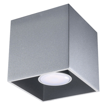 Plafond QUAD 1 gris + 1x bombilla LED GU-10 4000K Fría 7W 630lm