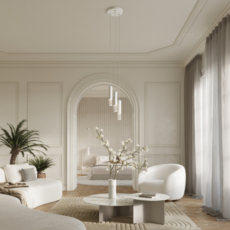 Lámpara colgante LAMI 3P blanca