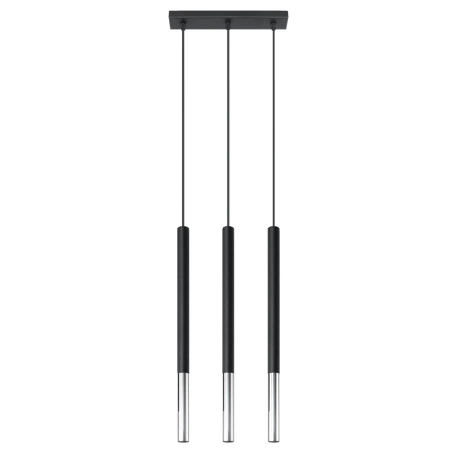 Lámpara colgante MOZAICA 3L negro/cromo