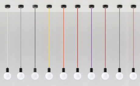 EDISON lámpara colgante negro + 1x bombilla LED E27 3000K Warm 7,5W 620lm