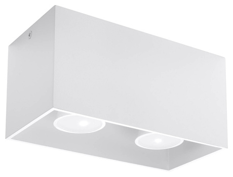Plafond QUAD MAXI blanco + 2x bombilla LED GU-10 4000K Fría 7W 630lm