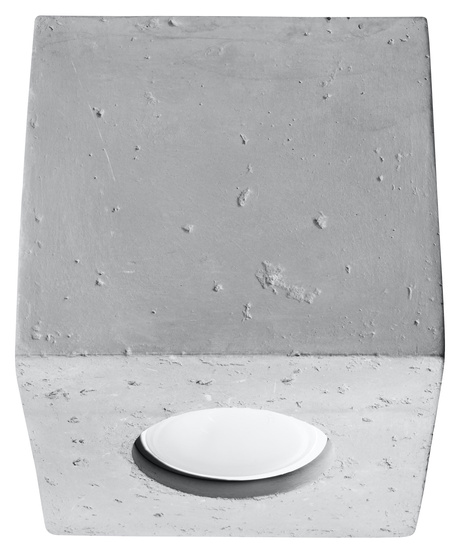 Plafond QUAD hormigón + 1x bombilla LED GU-10 3000K Cálida 7W 620lm