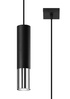 LOOPEZ 1 lámpara colgante negro/cromo + 1x bombilla LED GU-10 3000K Warm 7W 620lm