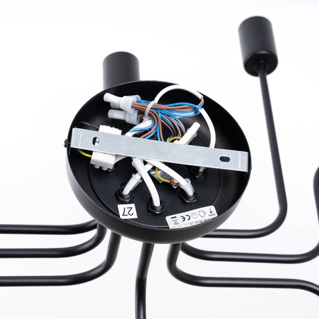 Lámpara de araña VECTOR 8 negra + 8X bombilla LED E27 3000K 7W 760lm