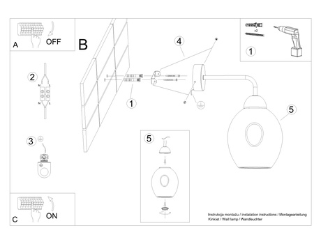 Aplique FILLAN 1 negro + 1x bombilla LED E27 3000K Cálida 7,5W 620lm