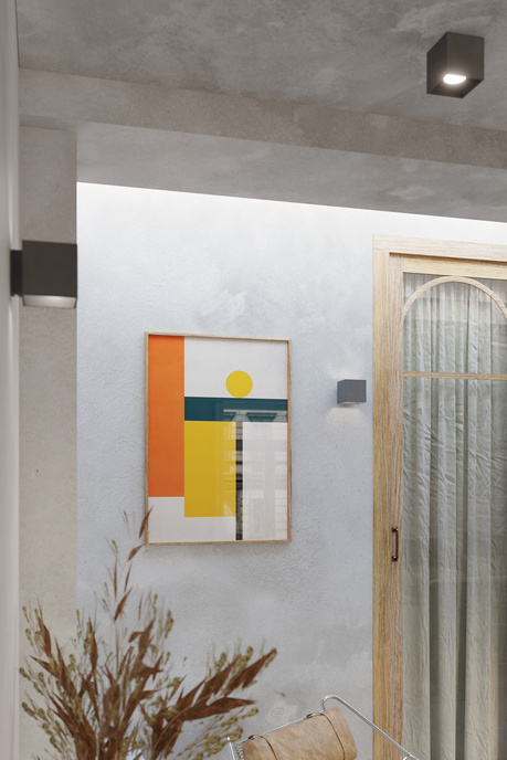 Plafond QUAD 1 antracita + 1x bombilla LED GU-10 4000K Fría 7W 630lm