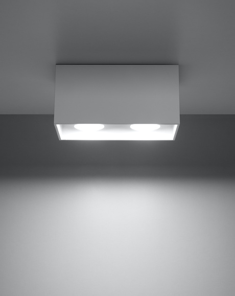 Plafond QUAD MAXI blanco + 2x bombilla LED GU-10 4000K Fría 7W 630lm