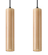 LINO 2 Lámpara colgante de madera natural + 2x GU-10 3000K Cálido 7W Bombilla LED 620lm