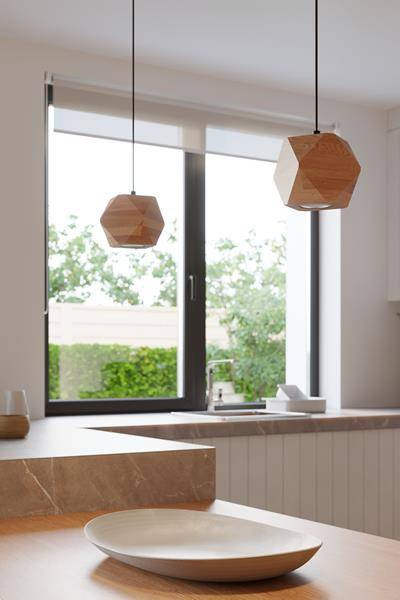 Plafond WOODY 3 madera natural + 3x bombilla LED GU-10 4000K Fría 7W 630lm