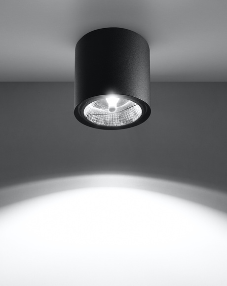 Plafond TIUBE negro + 1x bombilla LED GU10 AR111 3000K Cálido 12W 800lm