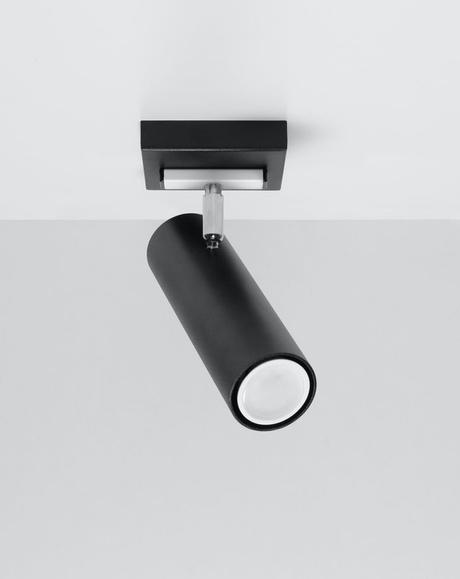 Plafond DIREZIONE 1 negro + 1x bombilla LED GU-10 4000K Fría 7W 630lm