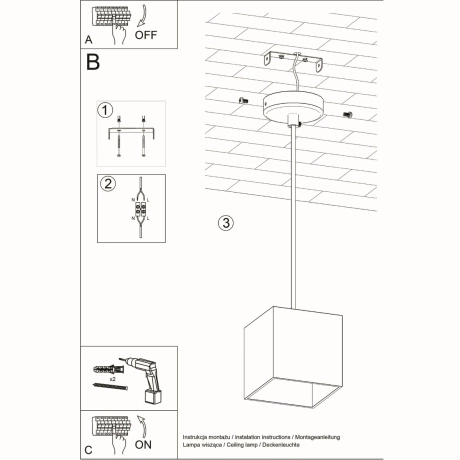 Lámpara colgante QUAD 1 negro