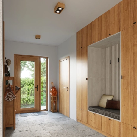 Lámpara de techo QUATRO 2 madera natural