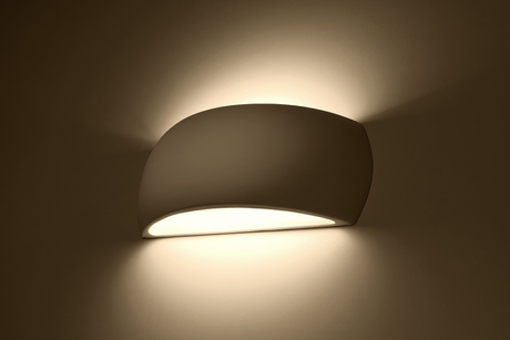 PONTIUS aplique de cerámica blanco + 1x bombilla LED G9 3000K Warm 4.5W 510lm