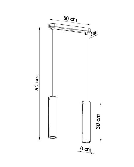 LUVO 2 lámpara colgante + 2x GU-10 3000K Cálido 7W Bombilla LED 620lm