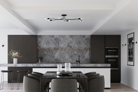 Lámpara de araña VECTOR 4 negra + 4X bombilla LED E27 3000K 7W 760lm