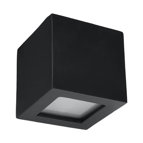 Aplique de cerámica LEO negro + 1x bombilla LED E27 3000K Cálida 7,5W 620lm