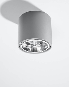 Plafond TIUBE gris + 1x bombilla LED GU10 AR111 4000K FRÍO 10W 850lm