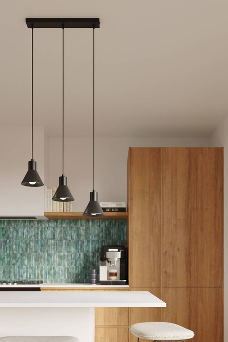 TALEJA 1 lámpara colgante negra [E27 + 1x bombilla LED E27 3000K Cálida 7,5W 620lm